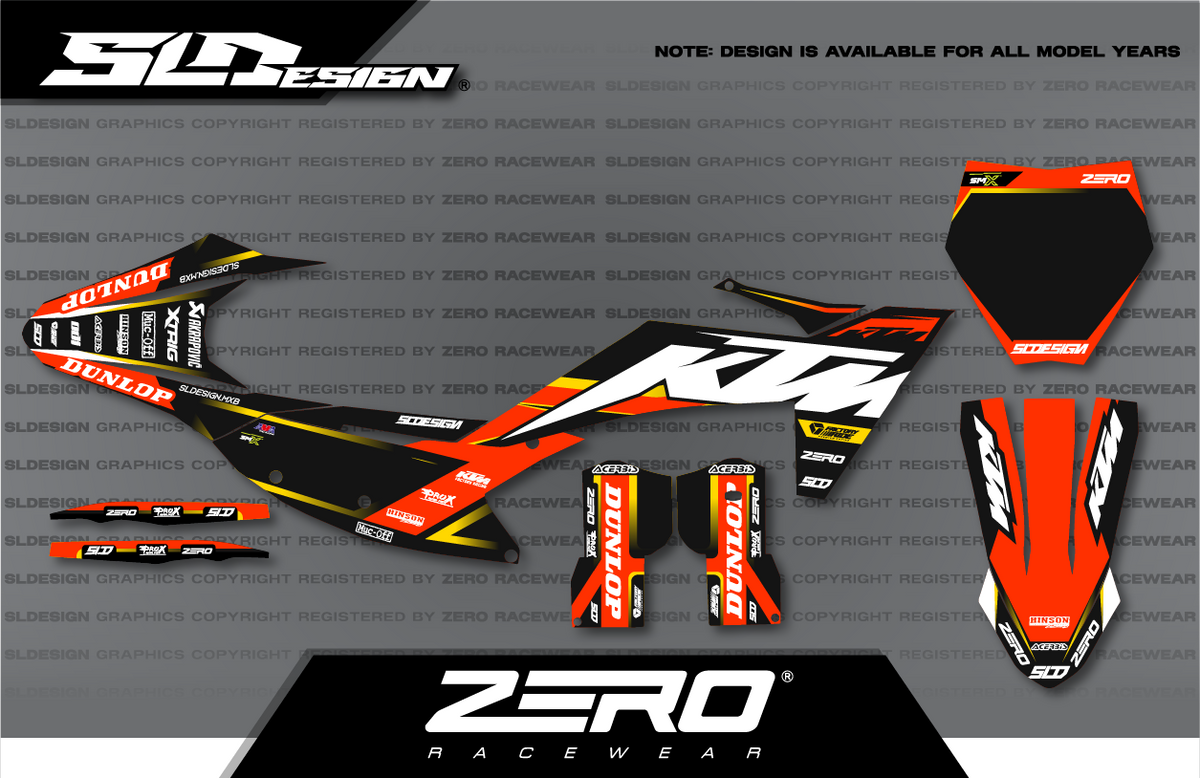 KTM SX/SX-F Graphics Kit #2 – Orange/Black by SLDesigns