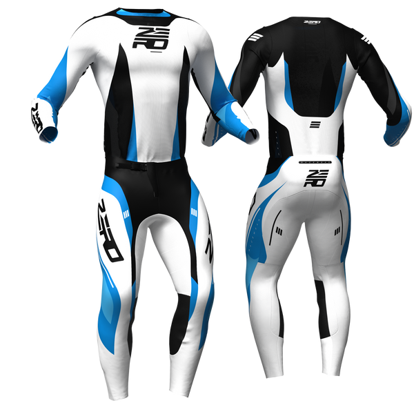 Atlas White/Black/Blue custom motocross jersey and pants combo - Zero Racewear
