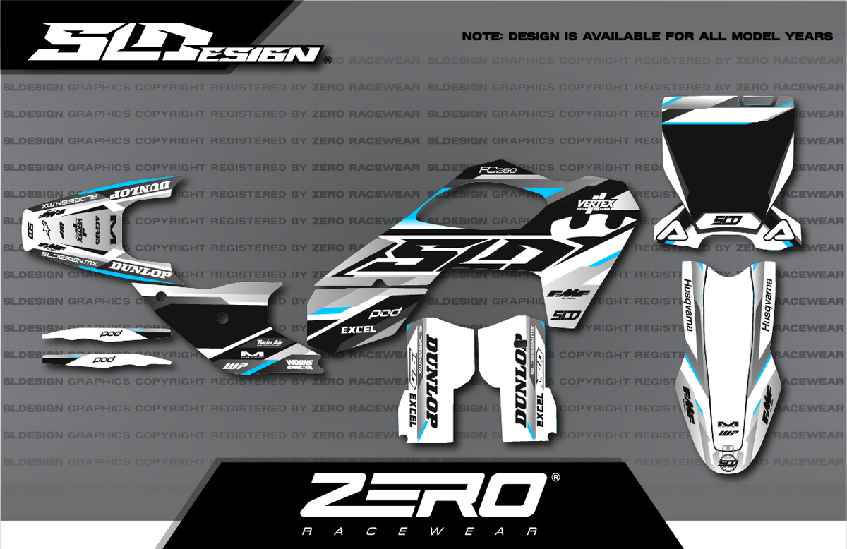 Husqvarna TC/FC Graphics Kit #27 – White/Black/Navy by SLDesigns
