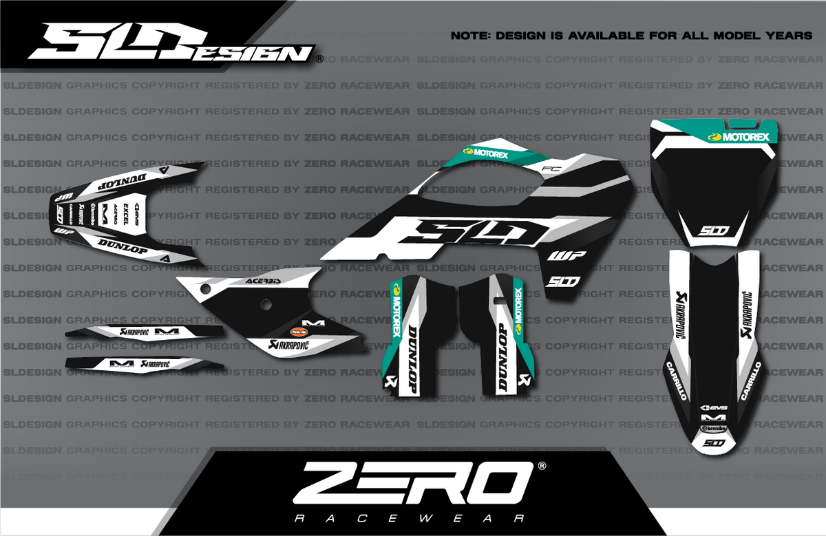 Husqvarna TC/FC Graphics Kit #30 – White/Black by SLDesigns