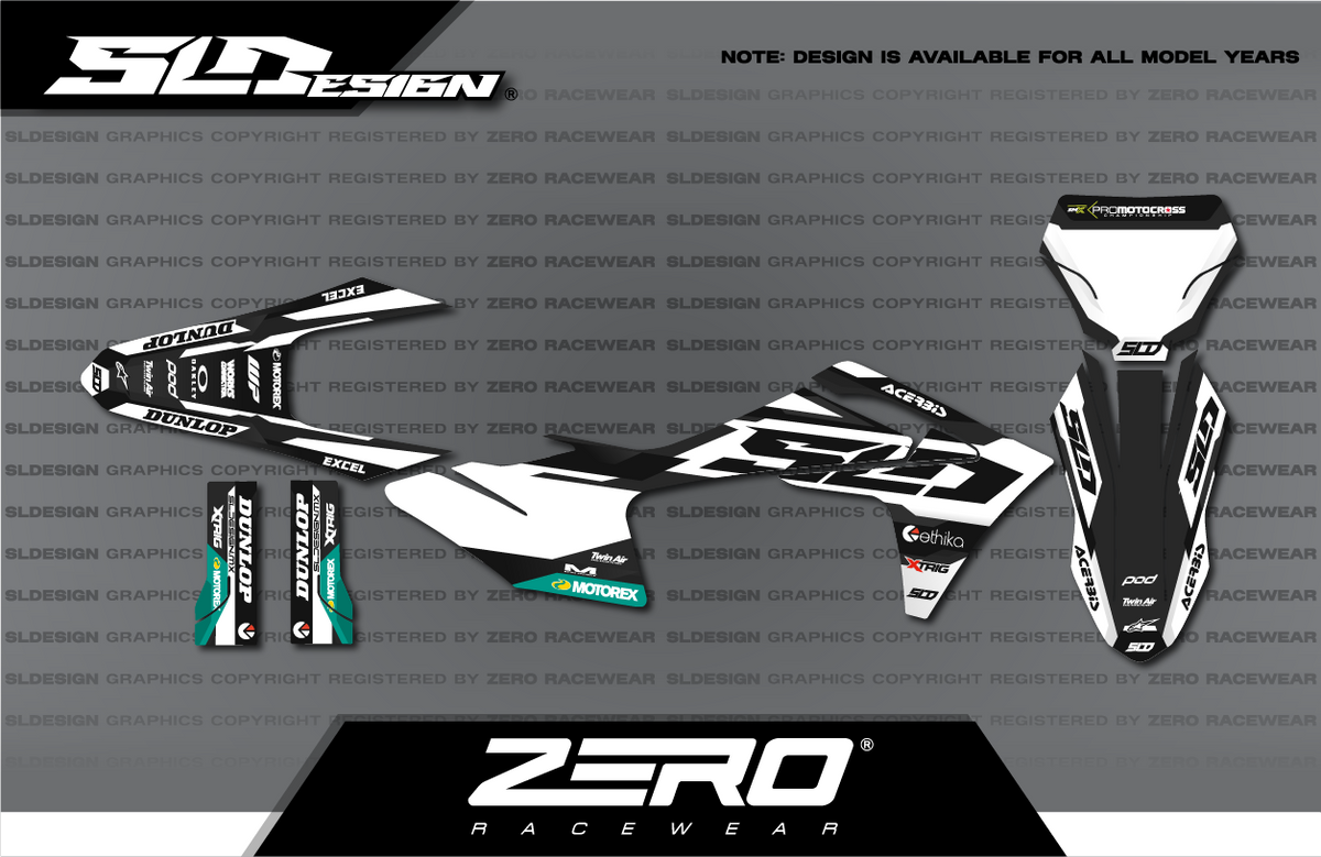 GASGAS MC Graphics Kit #6 – White/Black/Teal by SLDesigns