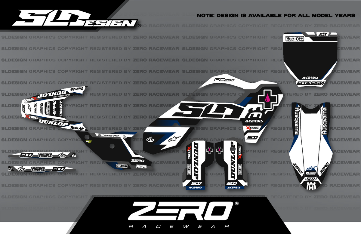 Husqvarna TC/FC Graphics Kit #17 – Black/White/Purple by SLDesigns