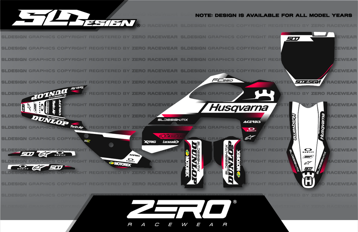 Husqvarna TC/FC Graphics Kit #19 – White/Black/Red by SLDesigns