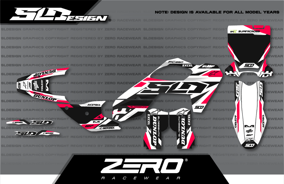 Husqvarna TC/FC Graphics Kit #4 – Pink/White/Black by SLDesigns