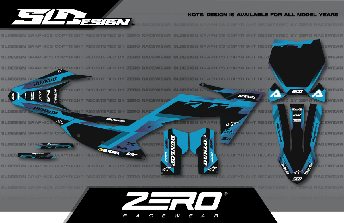 KTM SX/SX-F Graphics Kit #29 – Blue/Black by SLDesigns