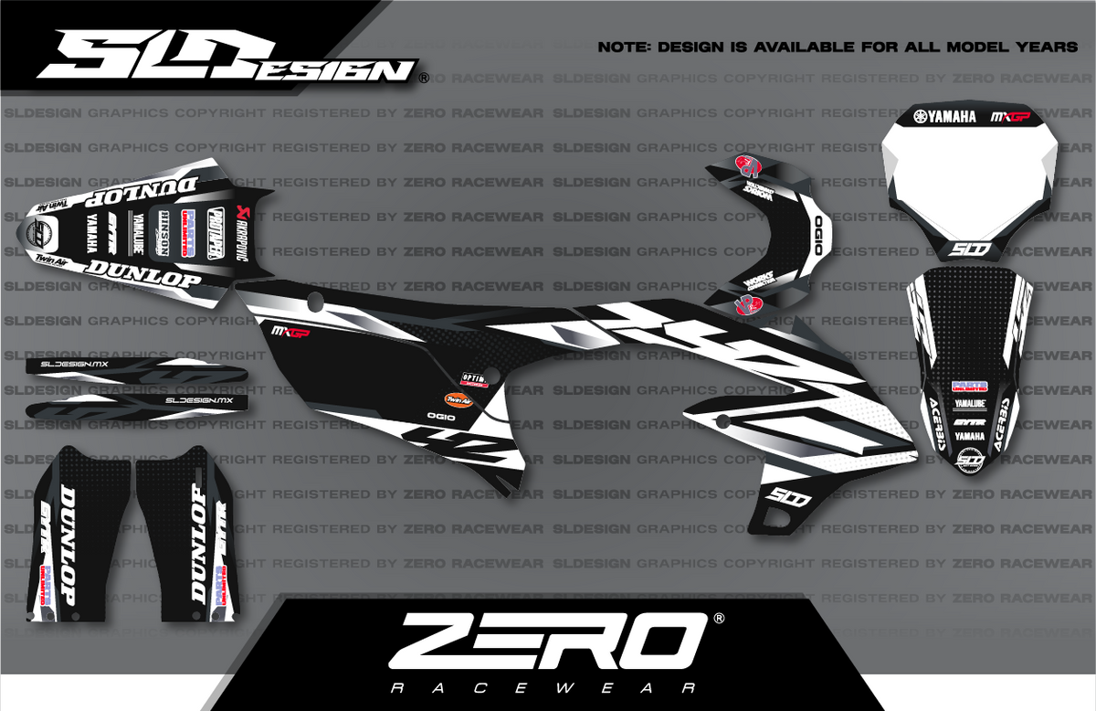 Yamaha YZ Graphics Kit #2 – Black/White by SLDesigns