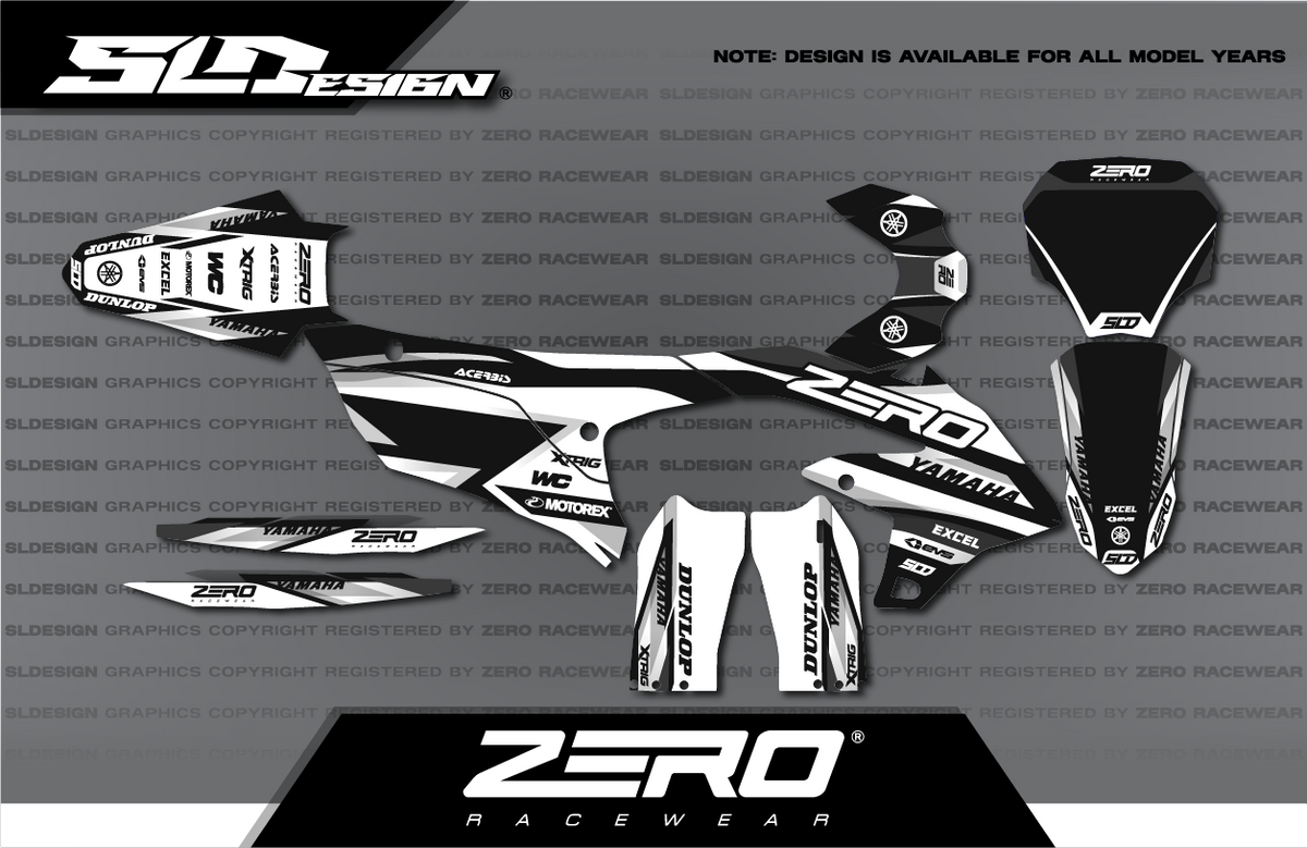 Yamaha YZ Graphics Kit #32 – White/Black/Gray by SLDesigns