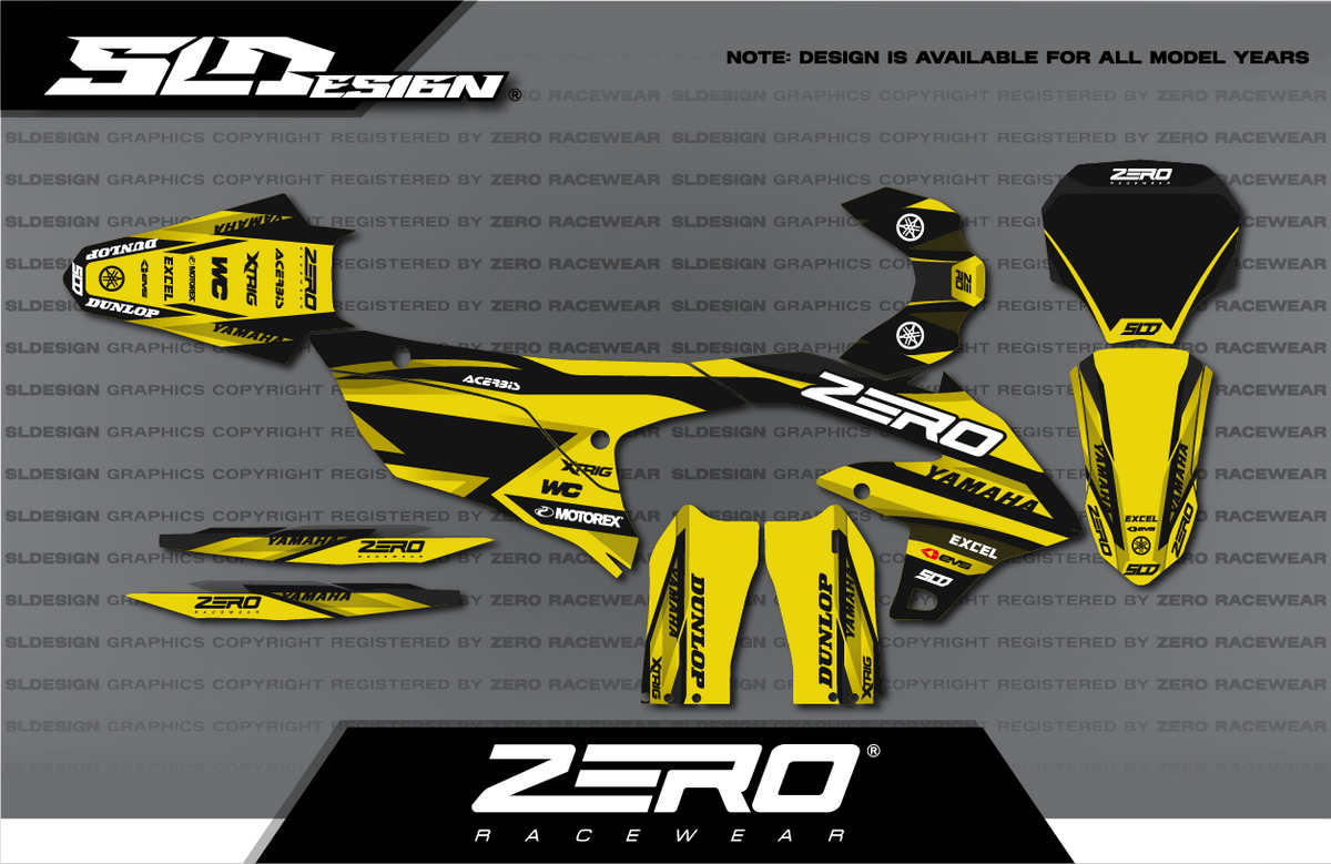 Yamaha YZ Graphics Kit #33 – Yellow/Black by SLDesigns