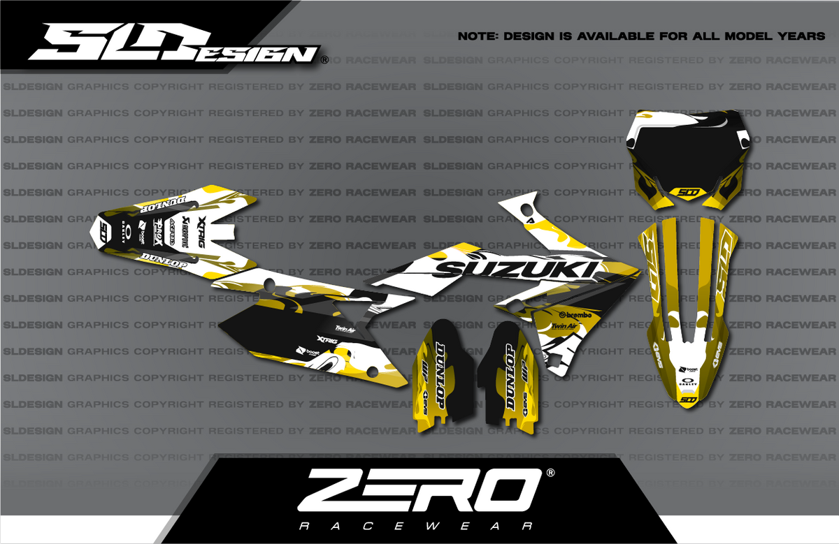 Suzuki RM/RM-Z Graphics Kit #15 – Yellow/Black/Gray by SLDesigns