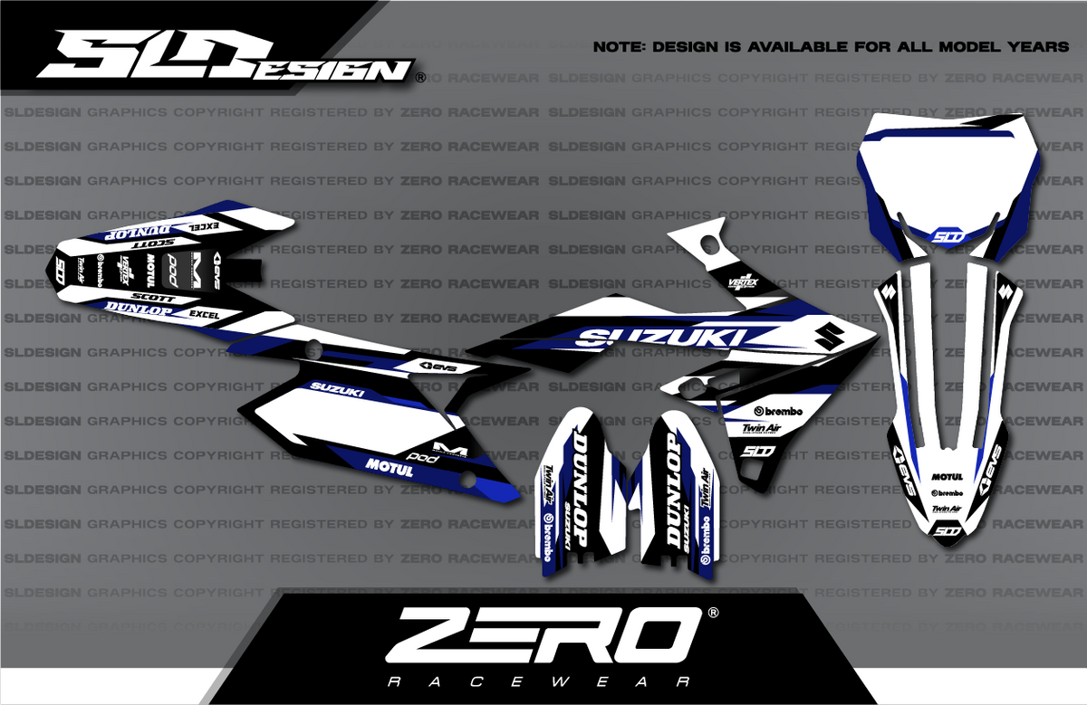 Suzuki RM/RM-Z Graphics Kit #14 – Navy/White/Black by SLDesigns