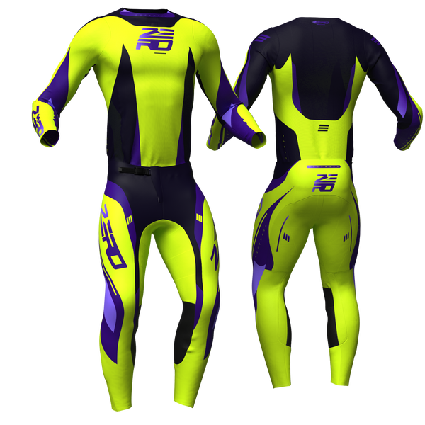 Atlas Flo/Black/Purple custom motocross jersey and pants combo - Zero Racewear