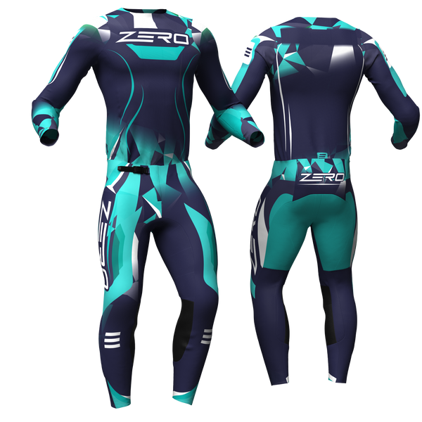 Crest – Teal Navy custom motocross jersey and pants by Zero Racewear