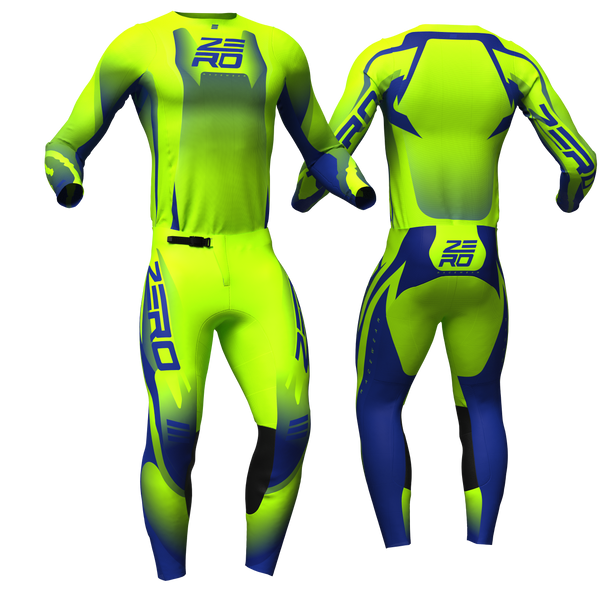 Evade Neon/Green/Navy custom motocross jersey and pants combo - Zero Racewear