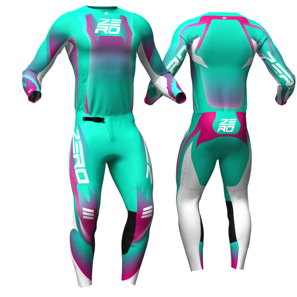 Evade Teal/Pink custom motocross jersey and pants combo - Zero Racewear