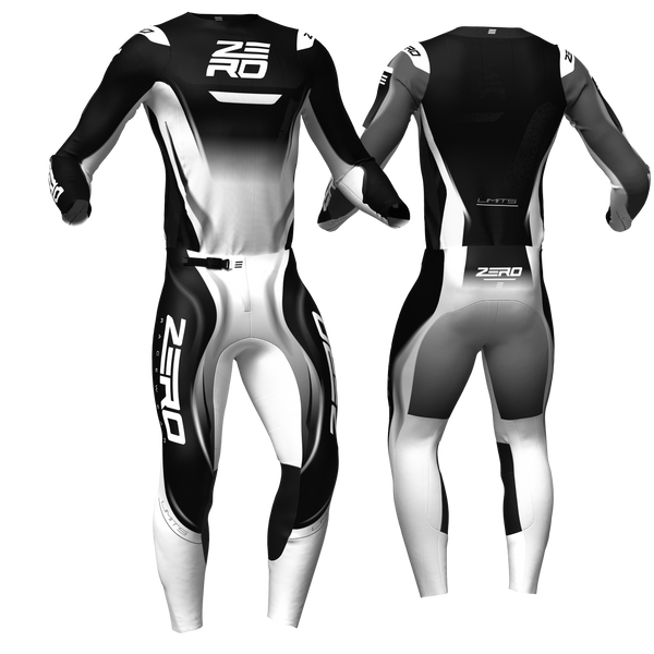 Limits – White Black custom motocross jersey and pants by Zero Racewear
