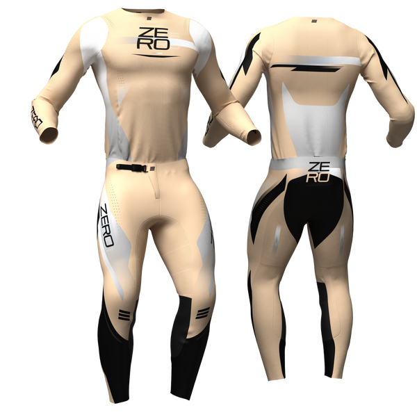 Mesh Tan/White/Black custom motocross jersey and pants combo - Zero Racewear