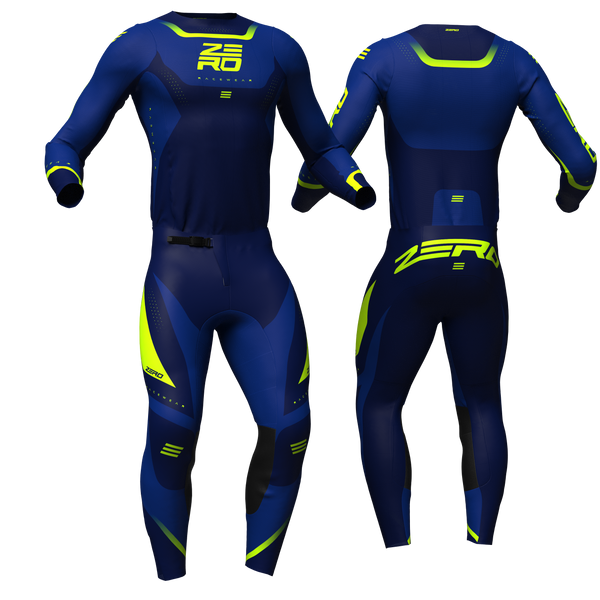 Origin Navy/Blue/Flo custom motocross jersey and pants combo - Zero Racewear
