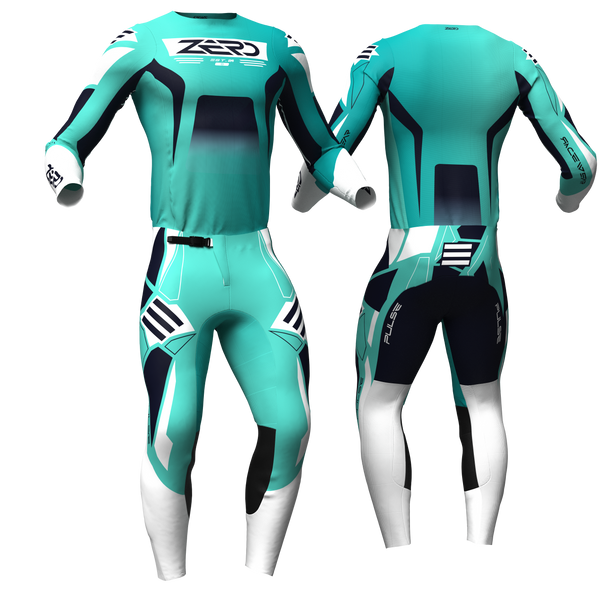 Pulse – Teal custom motocross jersey and pants by Zero Racewear
