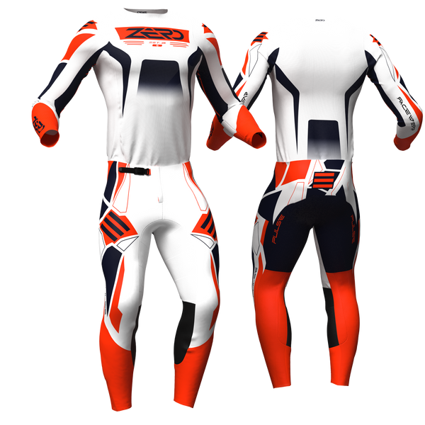 Pulse – White Red custom motocross jersey and pants by Zero Racewear