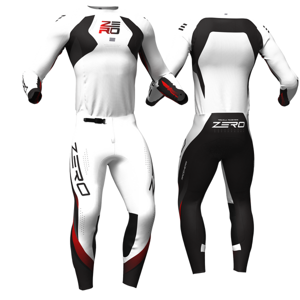 V E R T E X – White Black Red custom motocross jersey and pants by Zero Racewear