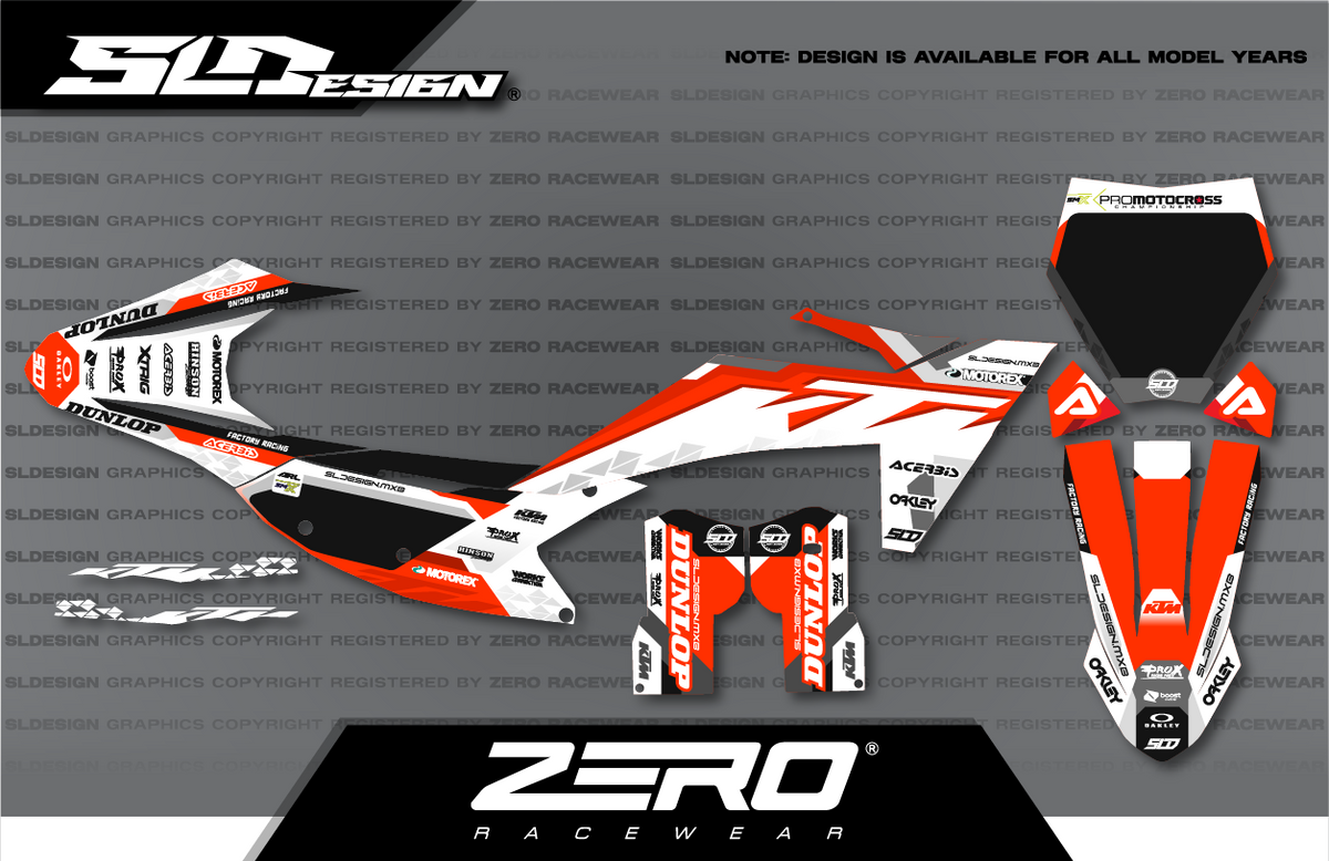 KTM SX/SX-F Graphics Kit #9 – Orange/White by SLDesigns
