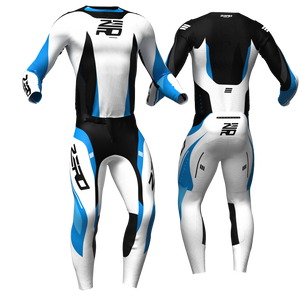 Atlas White/Black/Blue custom motocross jersey and pants combo - Zero Racewear