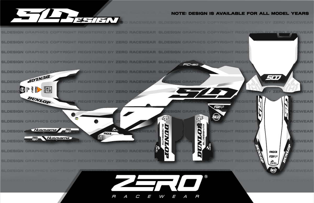 Husqvarna TC/FC Graphics Kit #29 – White/Black/Gray by SLDesigns