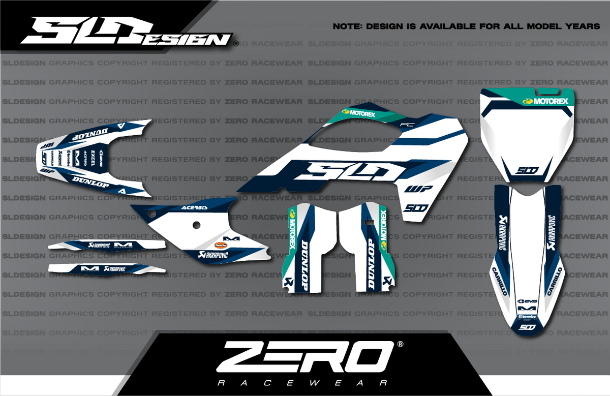 Husqvarna TC/FC Graphics Kit #31 – Navy/White/Teal by SLDesigns