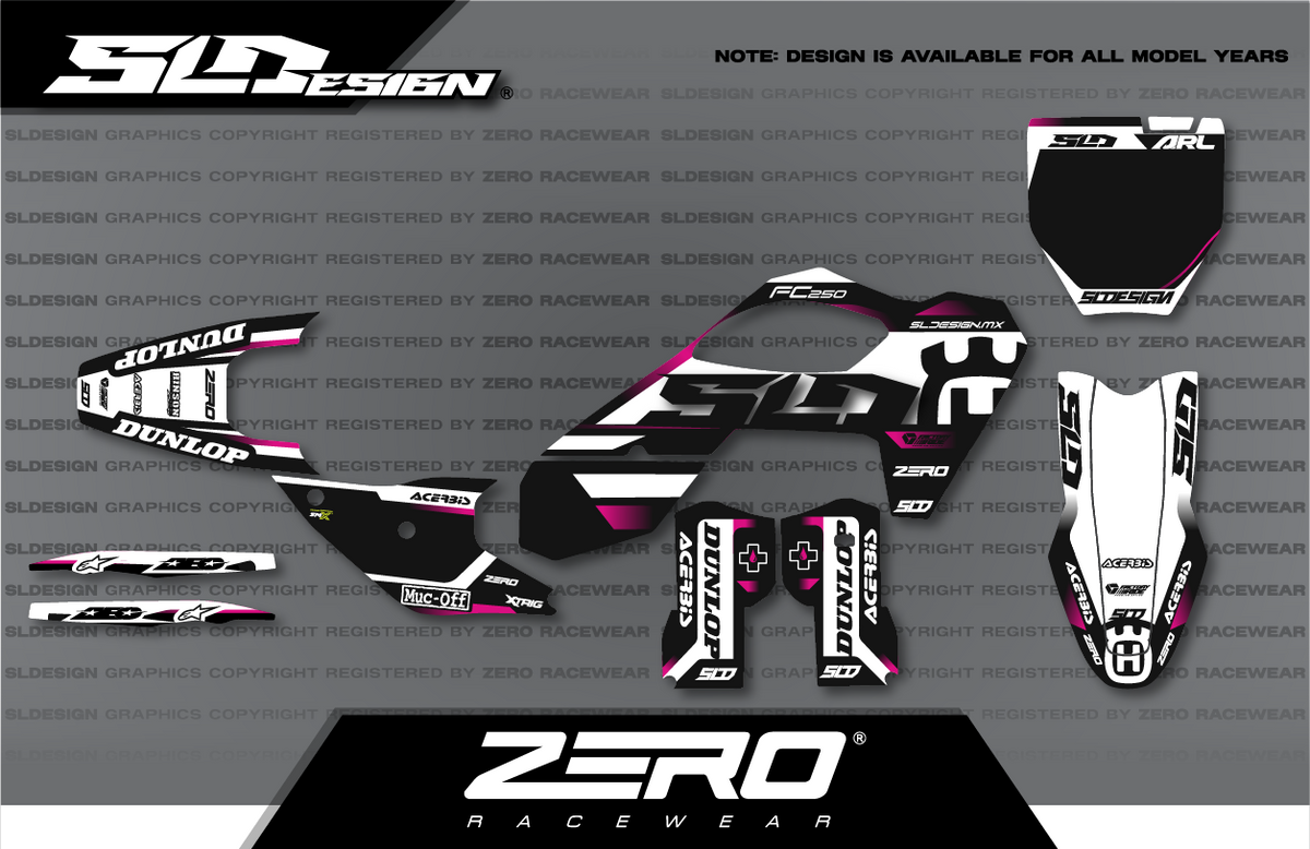 Husqvarna TC/FC Graphics Kit #22 – White/Black/Red by SLDesigns