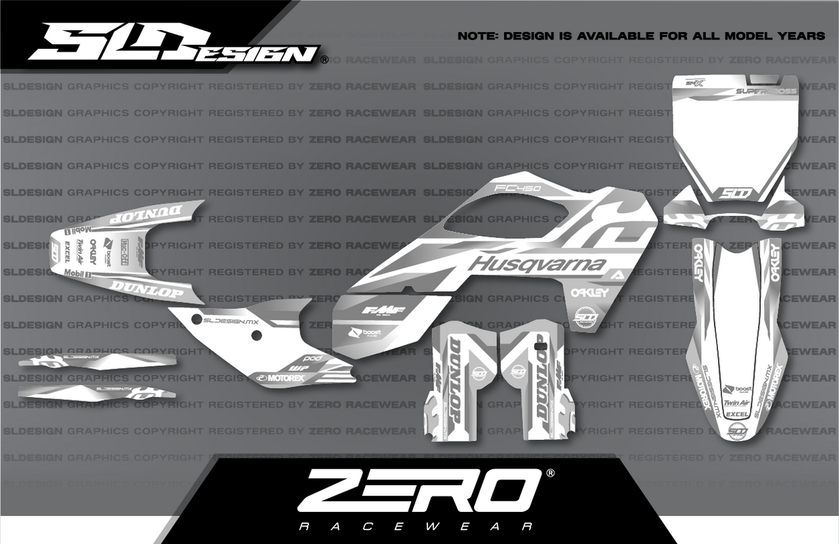 Husqvarna TC/FC Graphics Kit #7 – White/Gray by SLDesigns