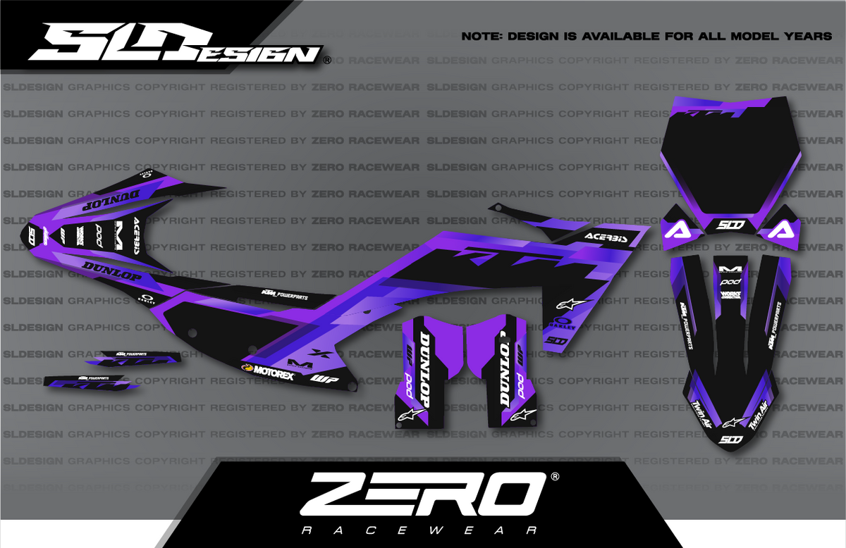 KTM SX/SX-F Graphics Kit #33 – Purple/Black by SLDesigns