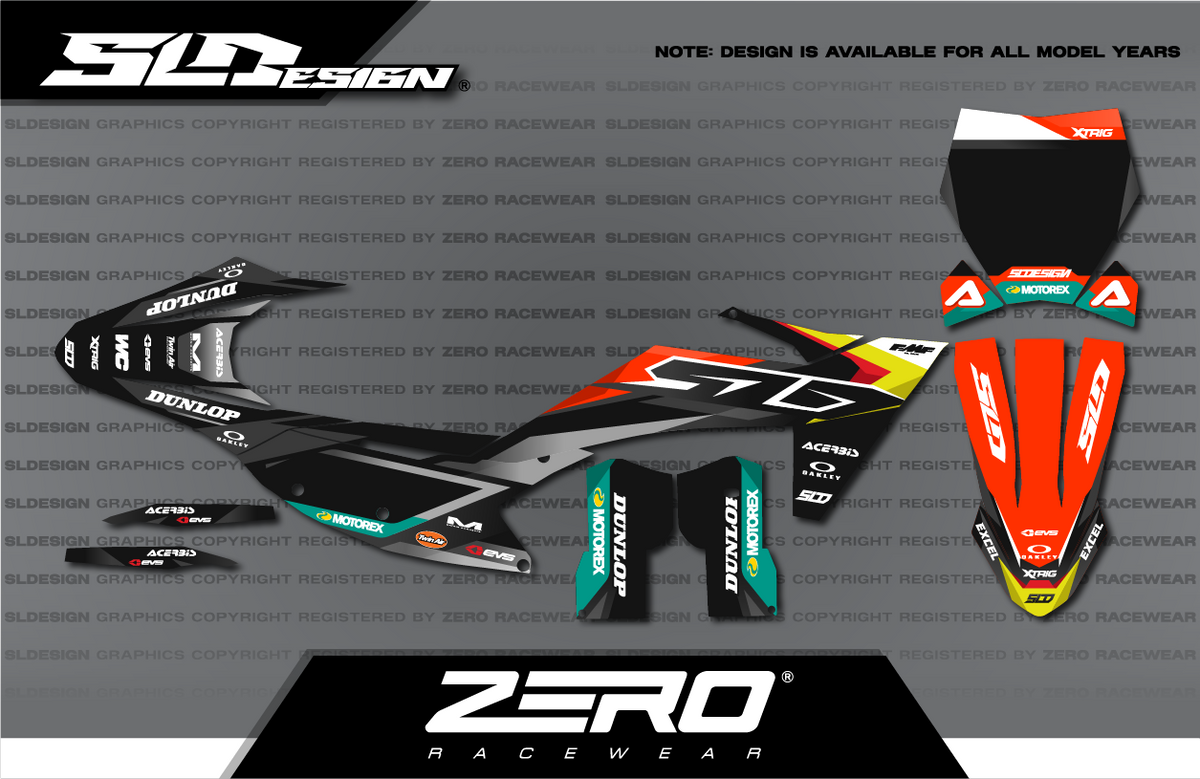 KTM SX/SX-F Graphics Kit #43 – Black/Gray/Orange by SLDesigns