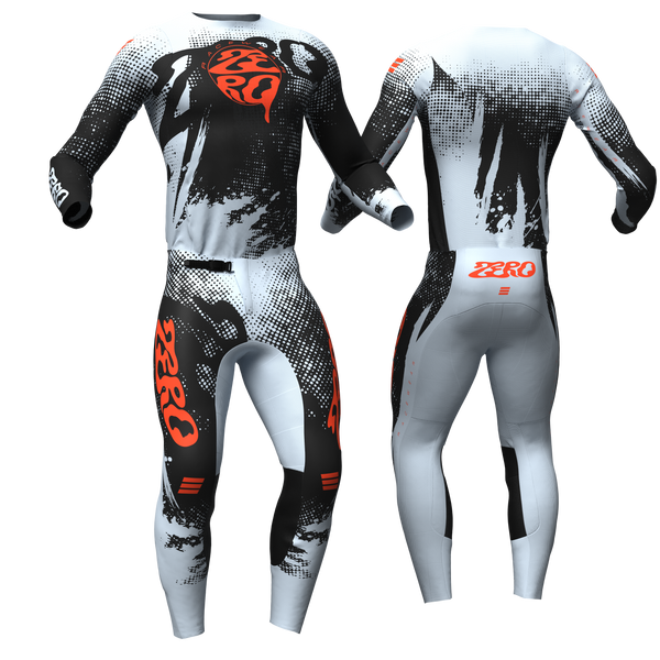 Surge Grey/Black/Orange custom motocross jersey and pants combo - Zero Racewear