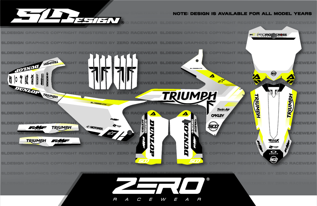 Triumph TF Graphics Kit #2 – White/Gray/Yellow by SLDesigns