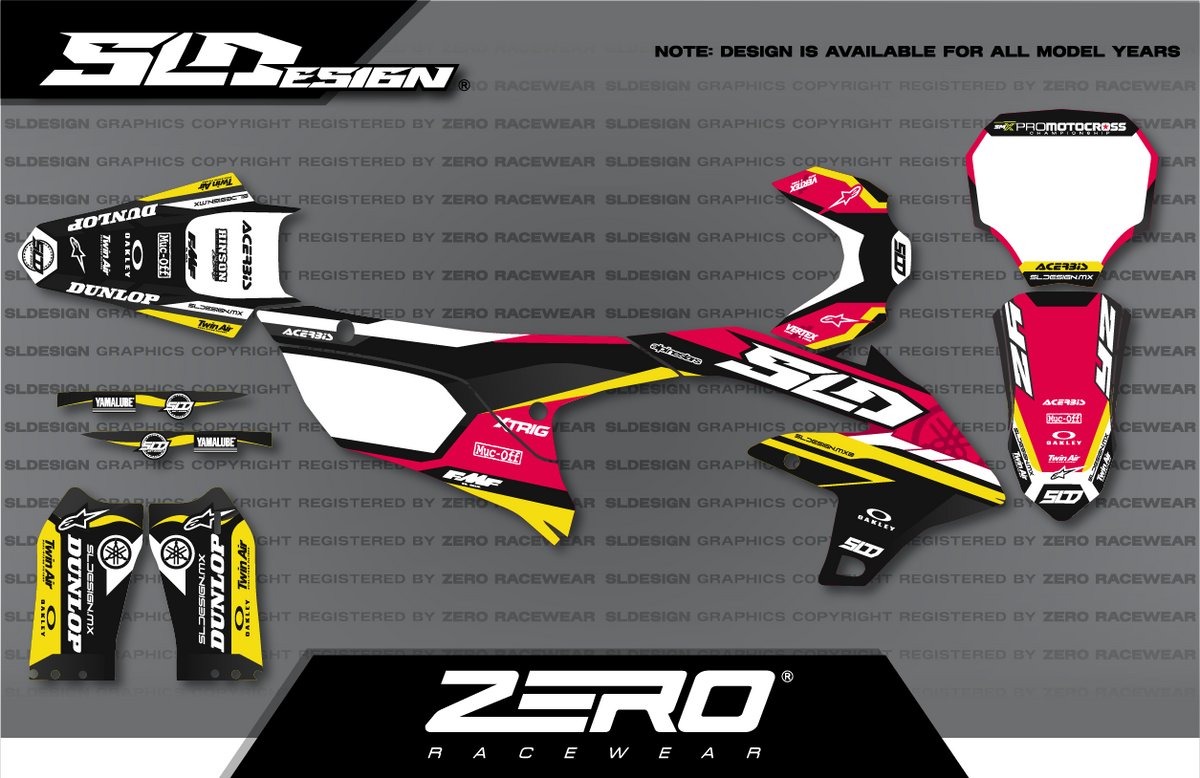 Yamaha YZ Graphics Kit #15 – Black/Red/Yellow by SLDesigns
