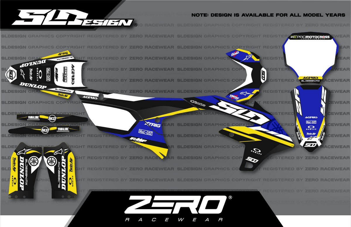 Yamaha YZ Graphics Kit #16 – Navy/Black/White by SLDesigns