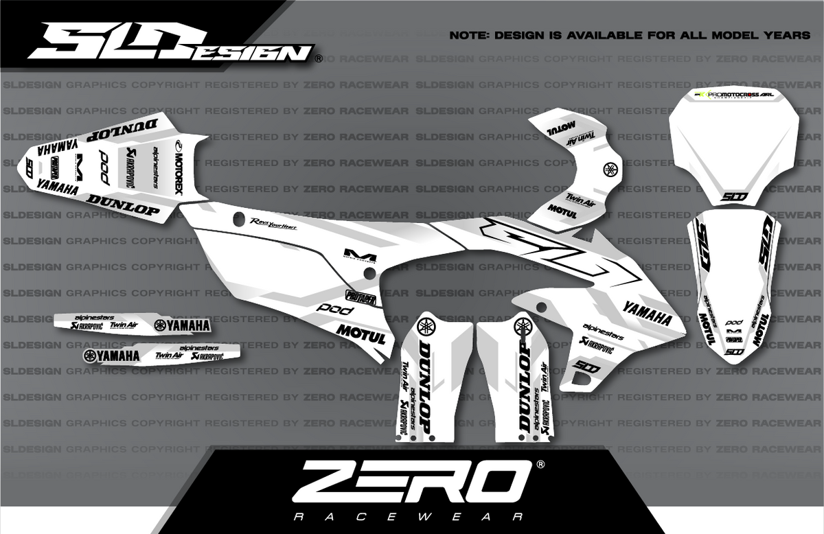 Yamaha YZ Graphics Kit #19 – White/Gray by SLDesigns