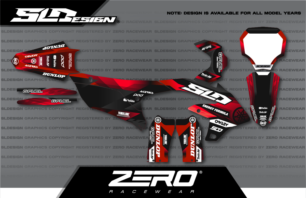 Yamaha YZ Graphics Kit #26 – Red/Black by SLDesigns
