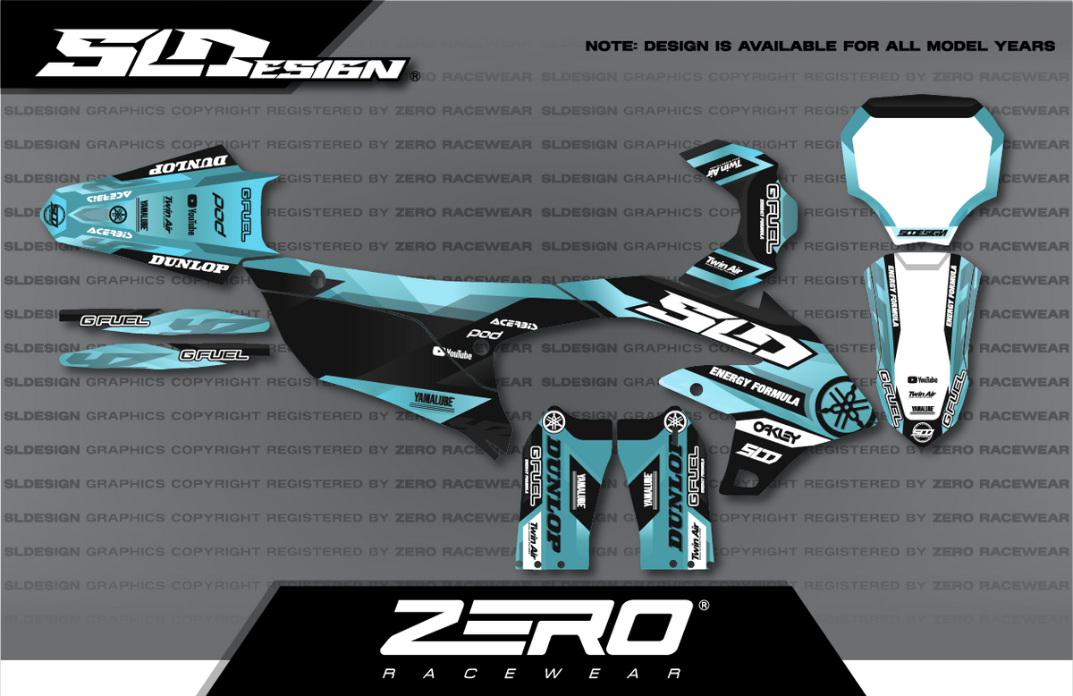 Yamaha YZ Graphics Kit #27 – Teal/Black/Gray by SLDesigns