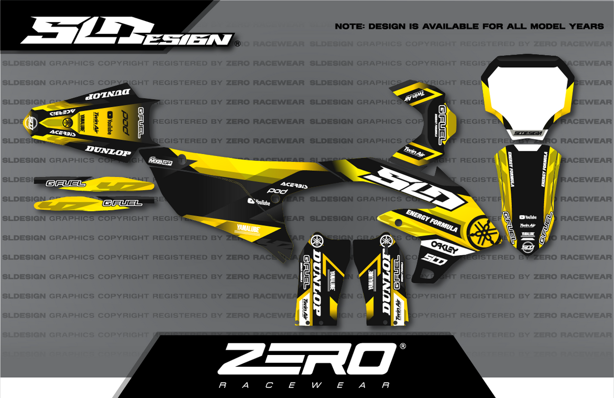 Yamaha YZ Graphics Kit #30 – Yellow/Black by SLDesigns
