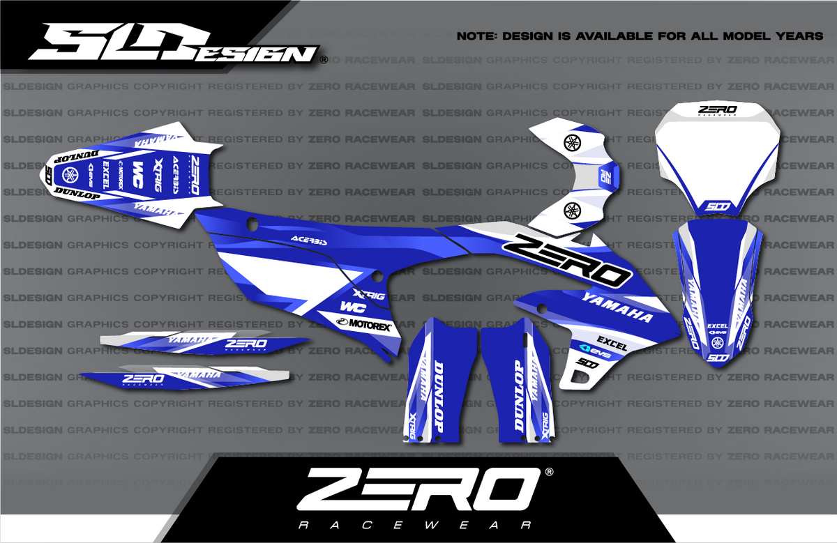 Yamaha YZ Graphics Kit #34 – Blue/White by SLDesigns