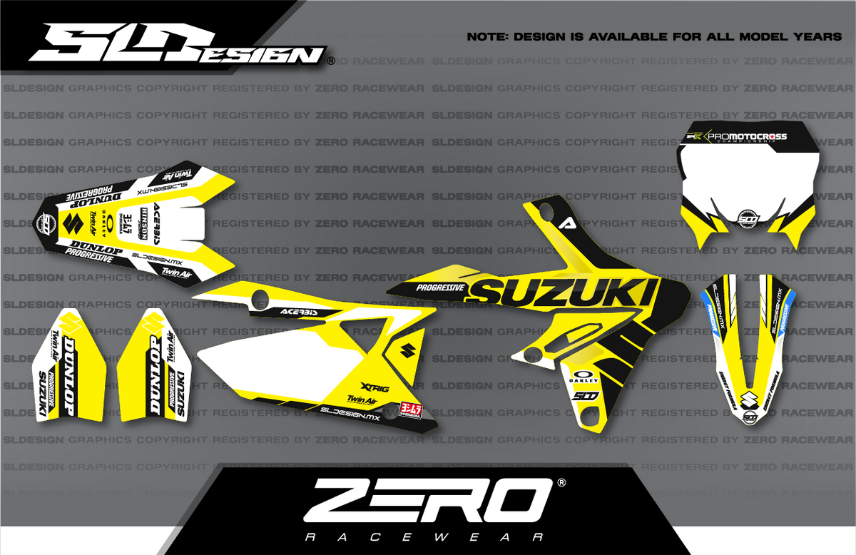 Suzuki RM/RM-Z Graphics Kit #2 – Yellow/Black by SLDesigns