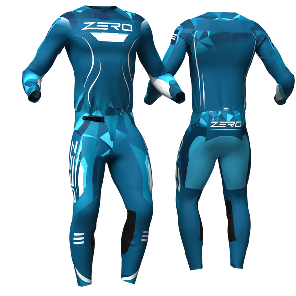 Crest – Blue custom motocross jersey and pants by Zero Racewear