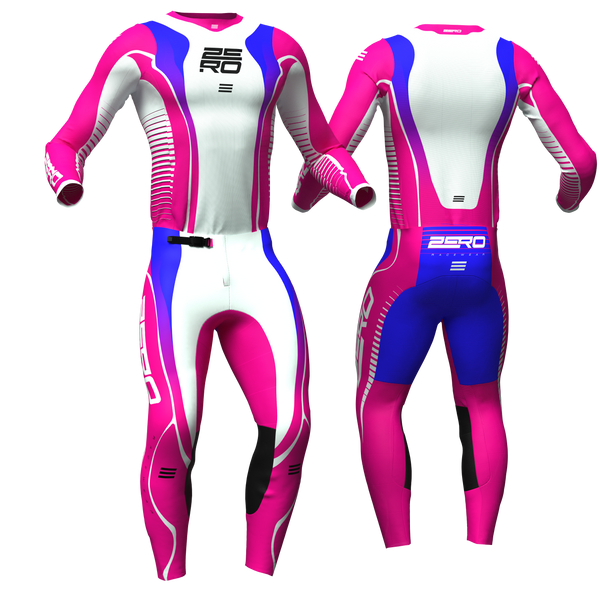 Edge White/Pink/Blue custom motocross jersey and pants combo - Zero Racewear