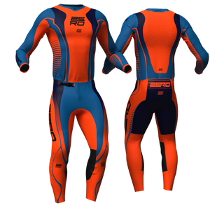 Edge Flo/Orange/Blue custom motocross jersey and pants combo - Zero Racewear