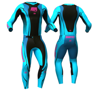 Edge Flo/Blue/Black custom motocross jersey and pants combo - Zero Racewear