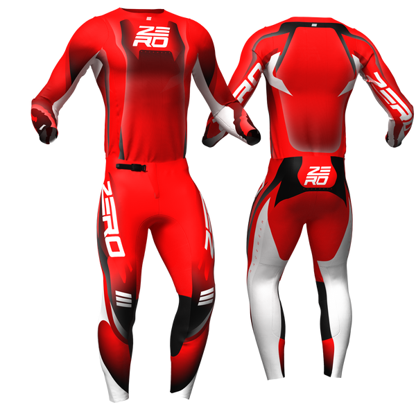 Evade Red/White custom motocross jersey and pants combo - Zero Racewear