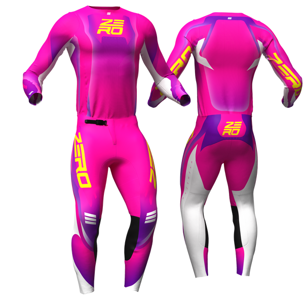 Evade Flo/Pink/Purple custom motocross jersey and pants combo - Zero Racewear