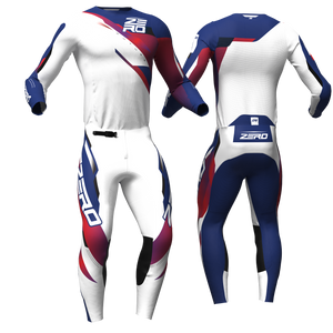 Future - White Navy Red custom motocross jersey and pants combo - Zero Racewear