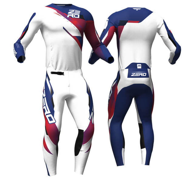 Future - White Navy Red custom motocross jersey and pants combo - Zero Racewear